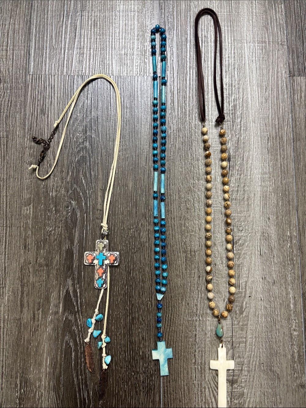 Bundle of 3 cross necklaces